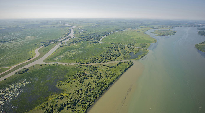 Aerial photo of the waterway 